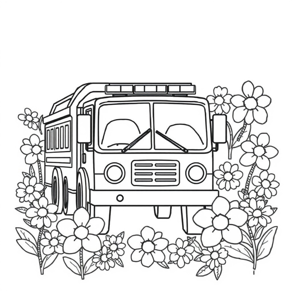 fire truck coloring page 5