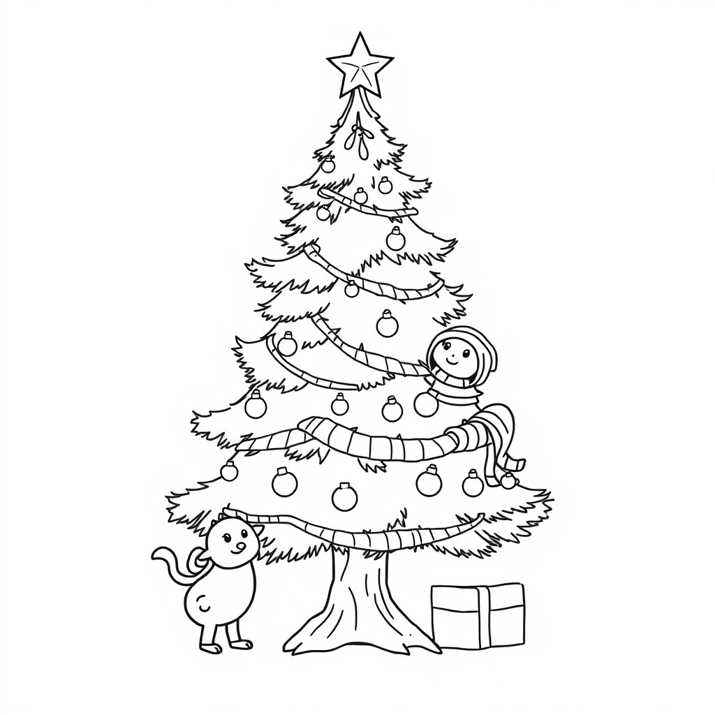 christmas tree coloring page 7