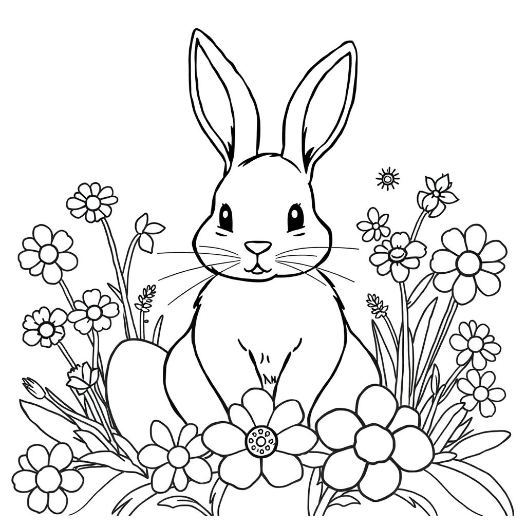 easter bunny coloring page 5