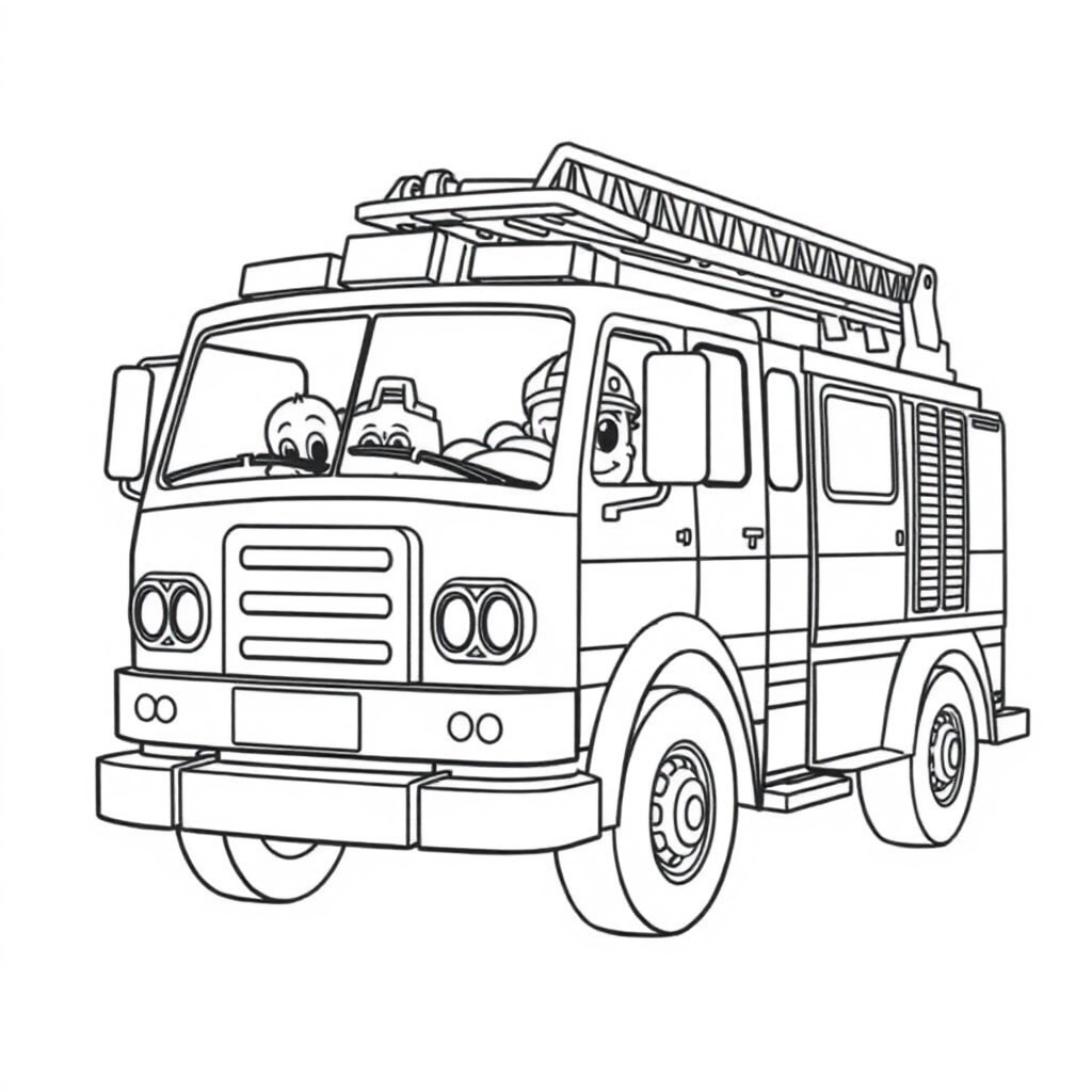 fire truck coloring page 7