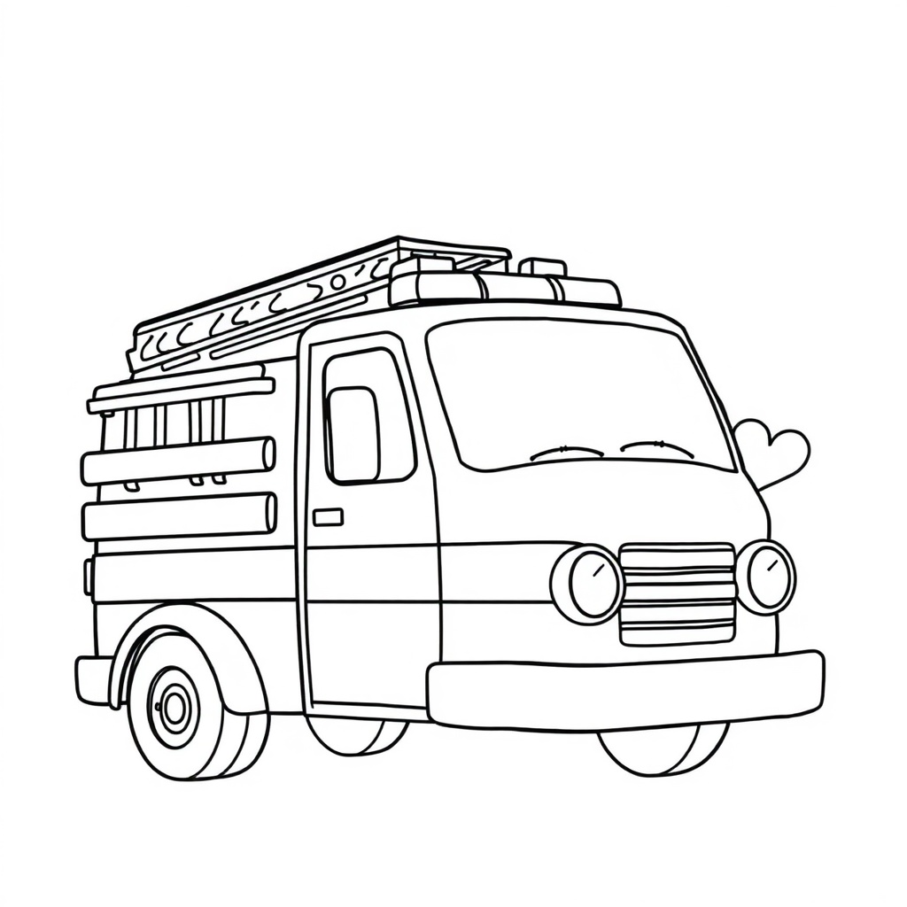 fire truck coloring page 6
