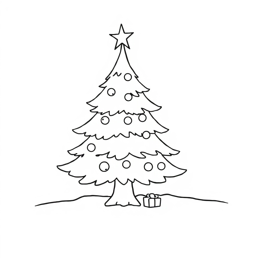 christmas tree coloring page 6