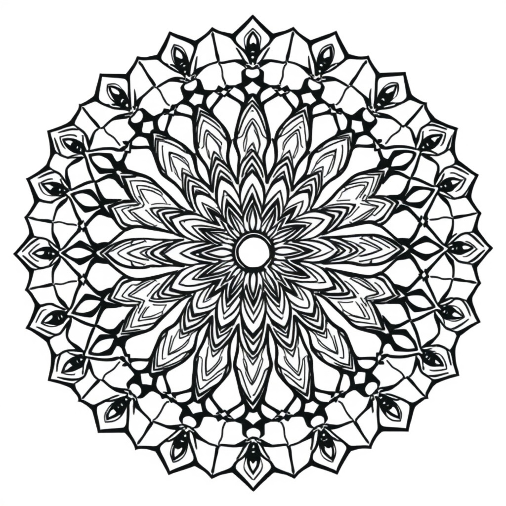 detailed mandala coloring page 8