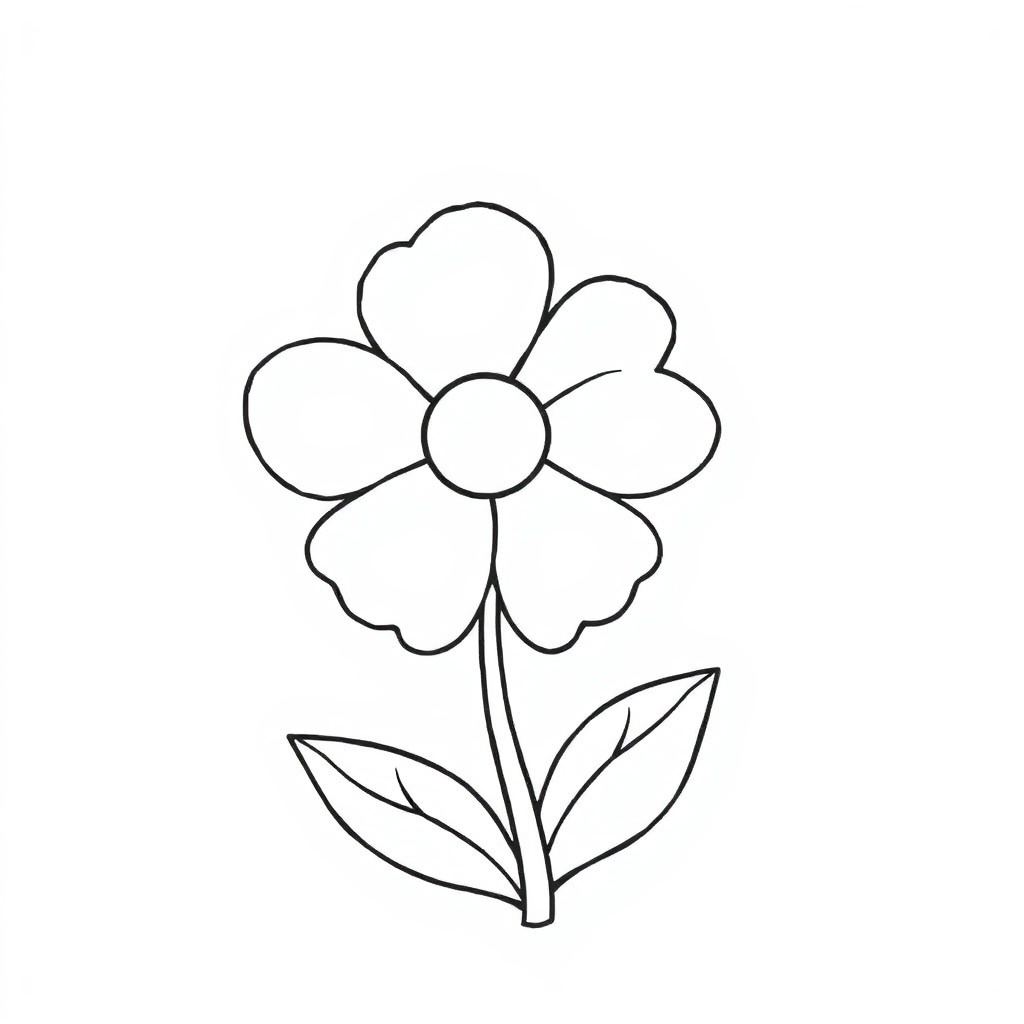 simple flower coloring page 6