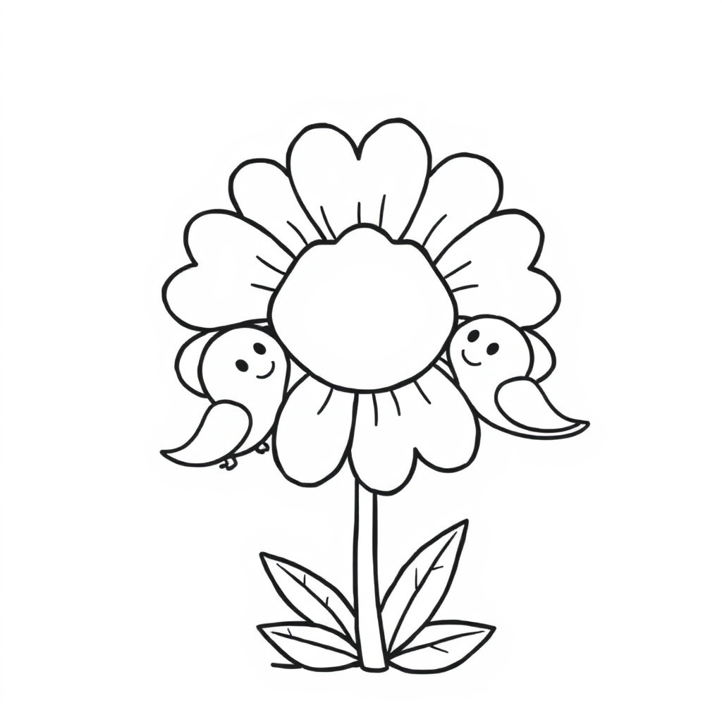 simple flower coloring page 7
