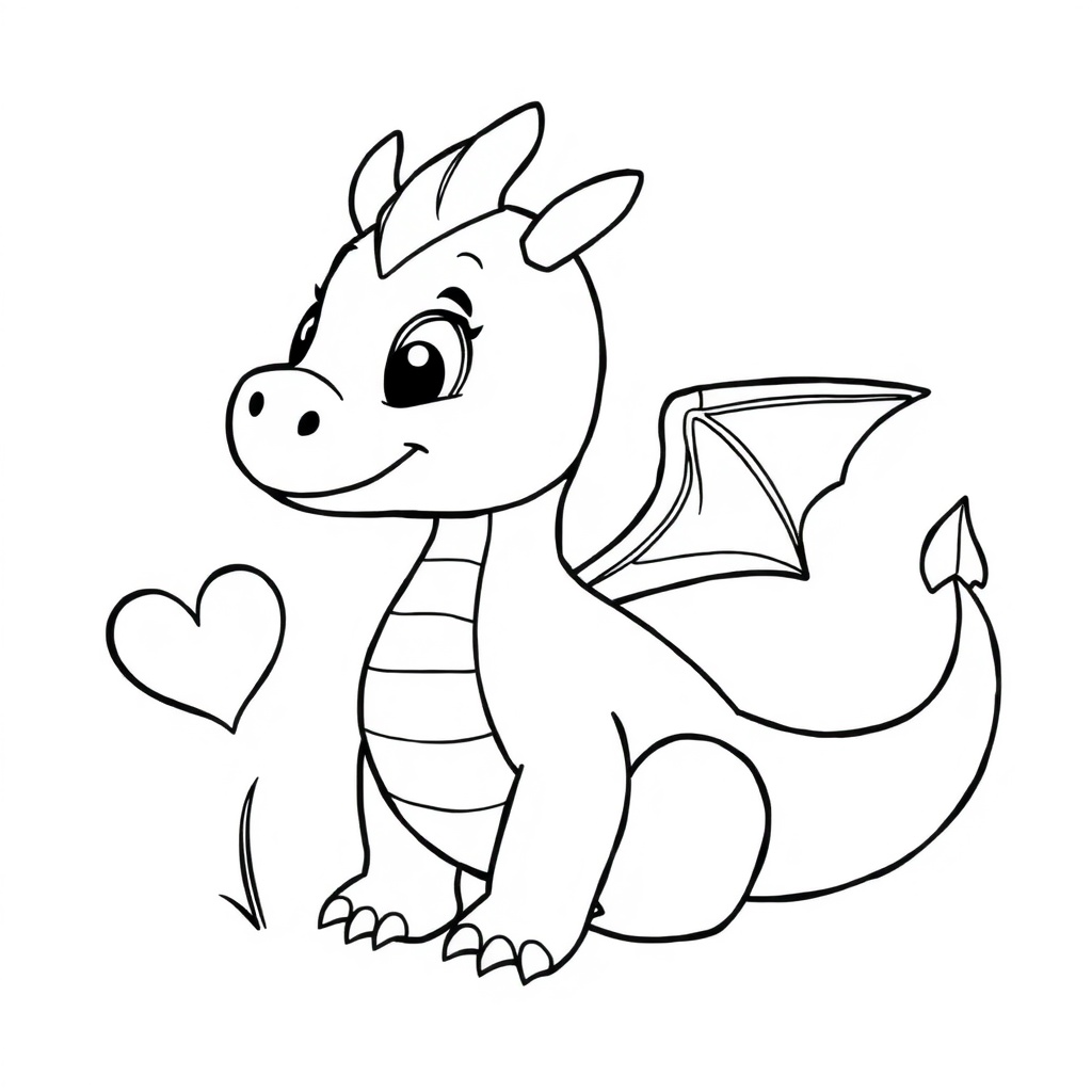 cute dragon coloring page 6