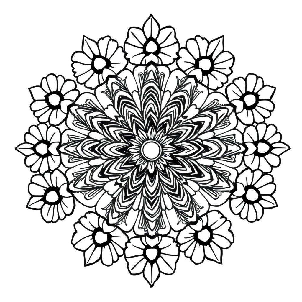 detailed mandala coloring page 5
