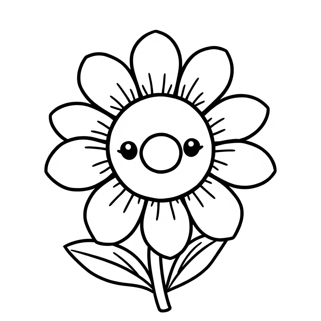 simple flower coloring page 8