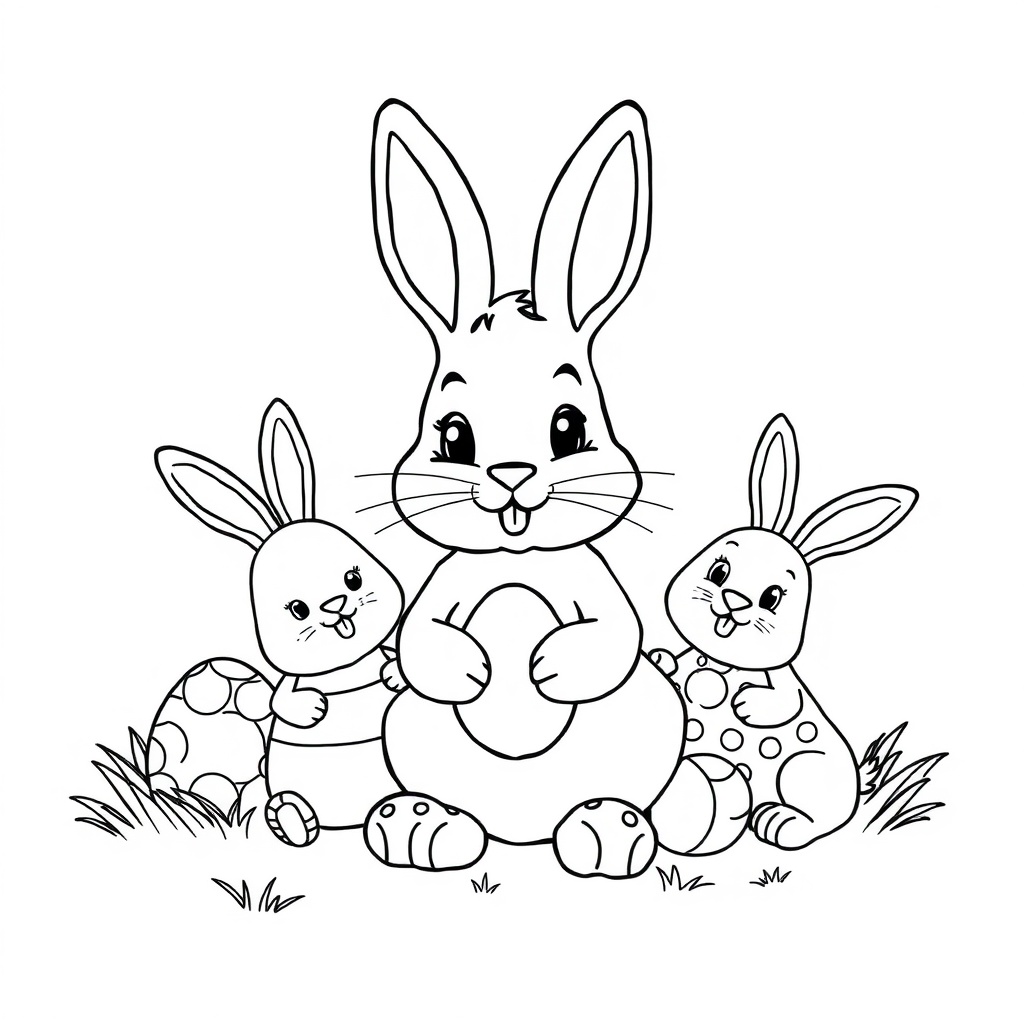 easter bunny coloring page 7