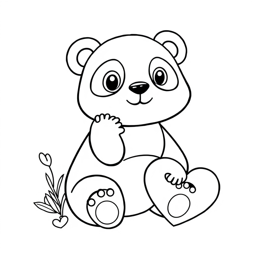 cute panda coloring page 6