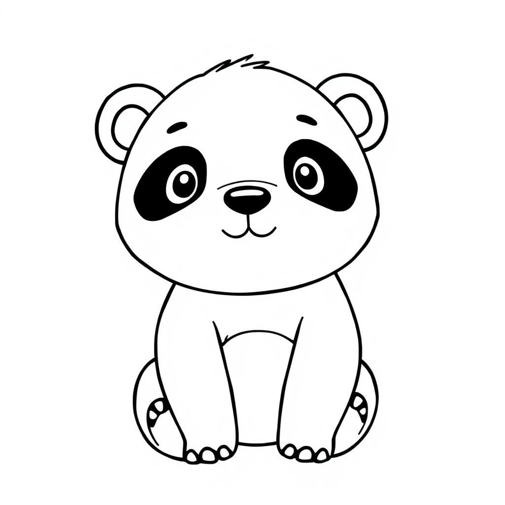 cute panda coloring page 8