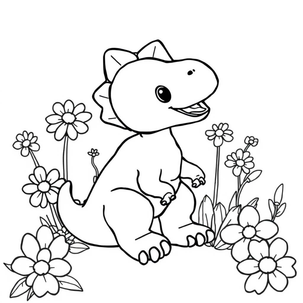 baby dinosaur coloring page 5