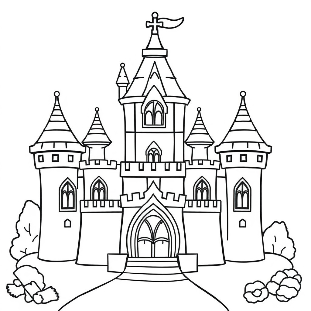 princess castle coloring page 8