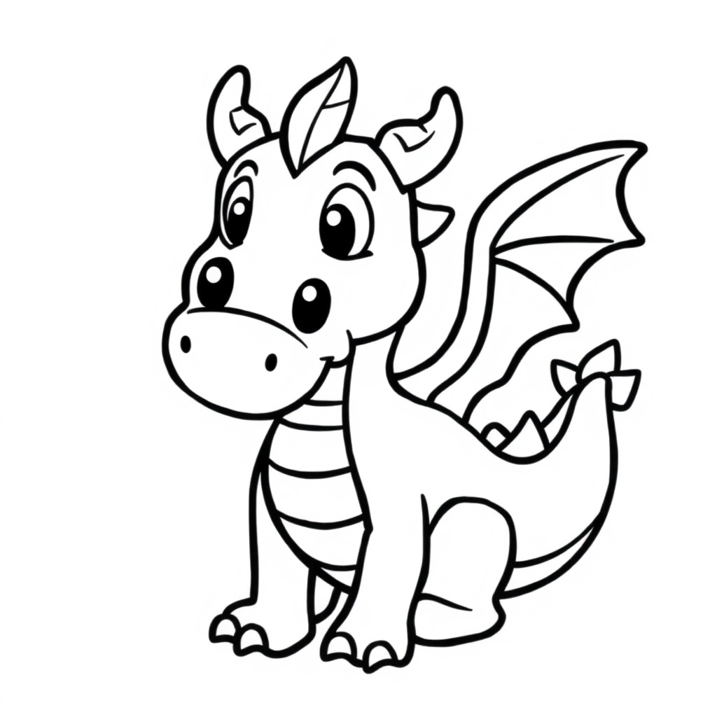 cute dragon coloring page 8