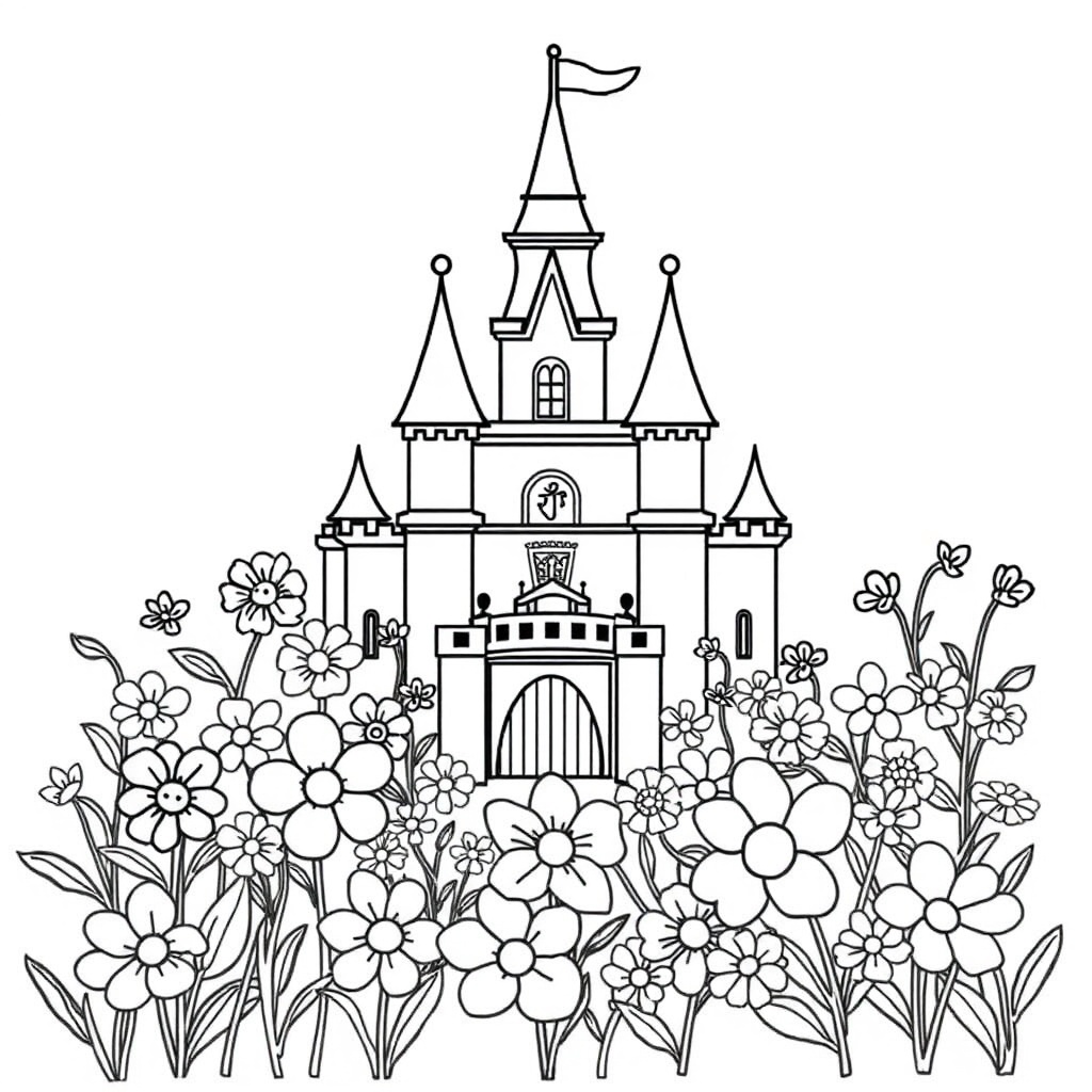 princess castle coloring page 5