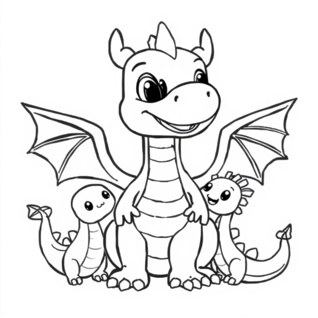 cute dragon coloring page 7