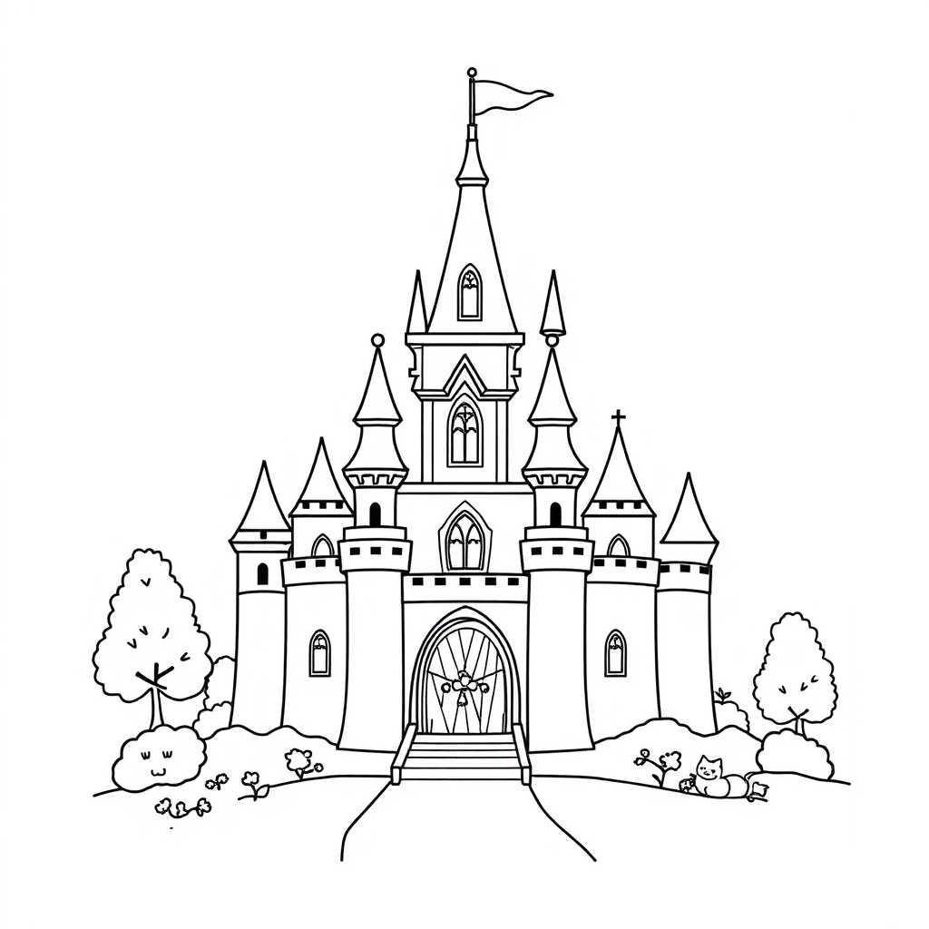 princess castle coloring page 7
