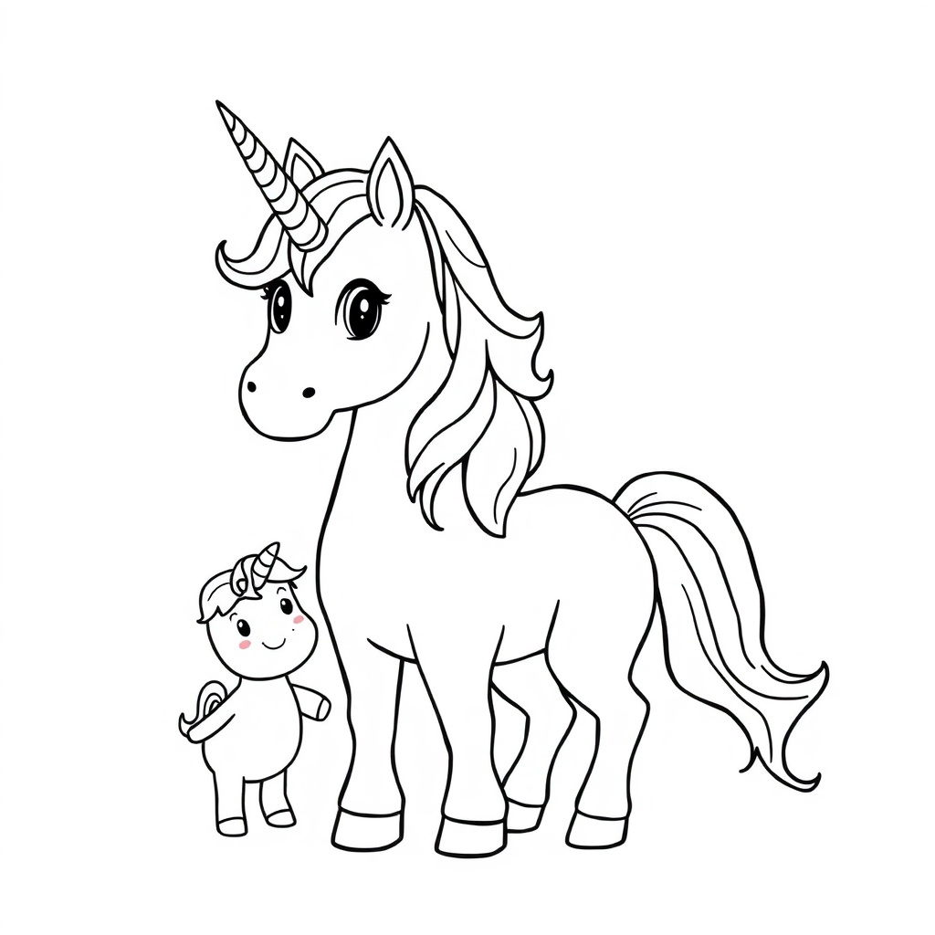 rainbow unicorn coloring page 7