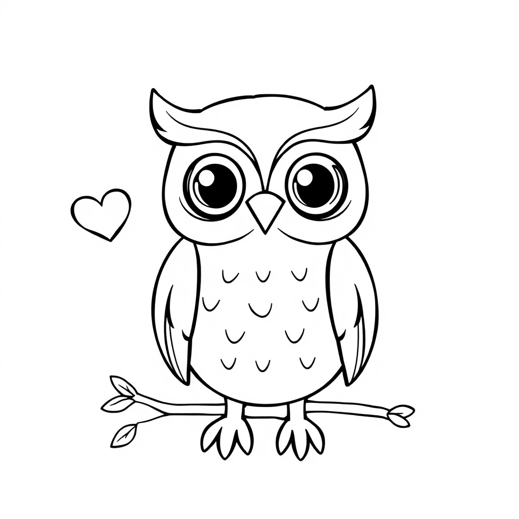 cute owl coloring page 6