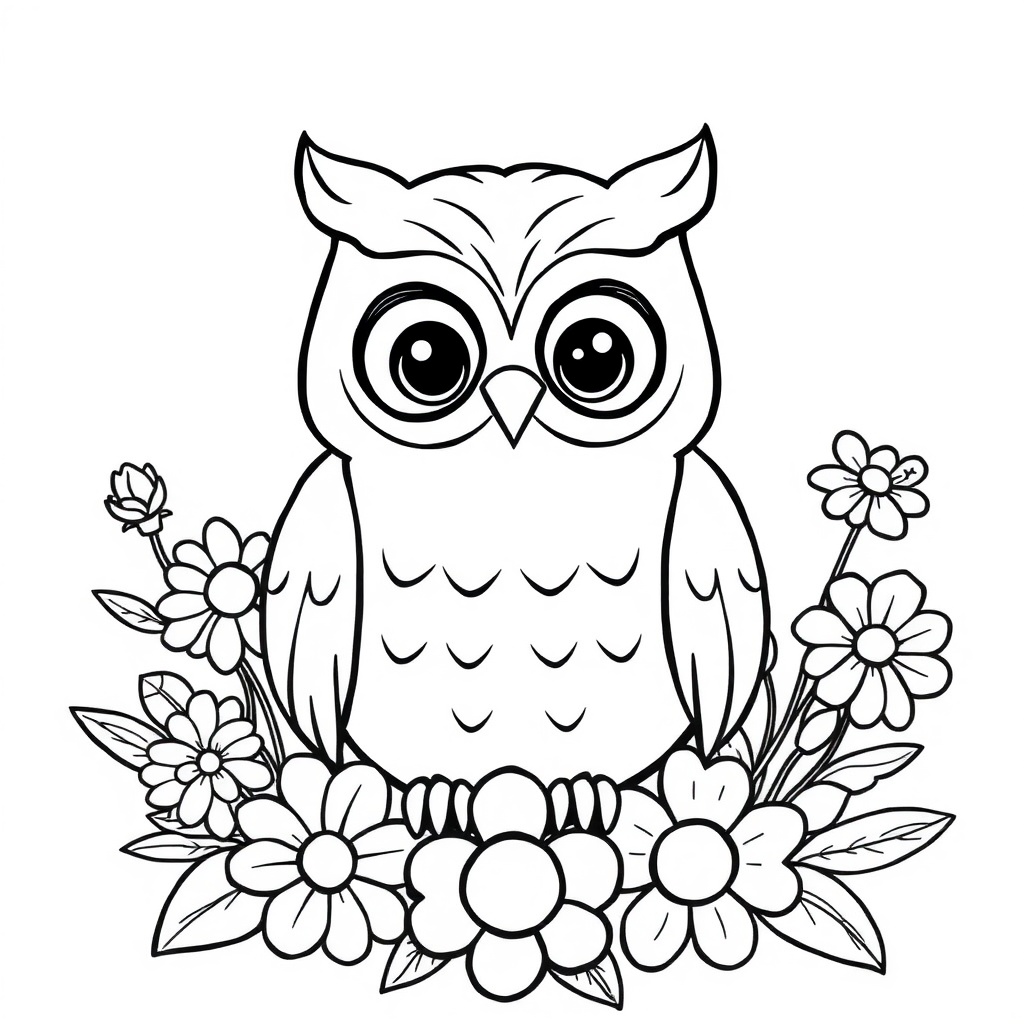 cute owl coloring page 5