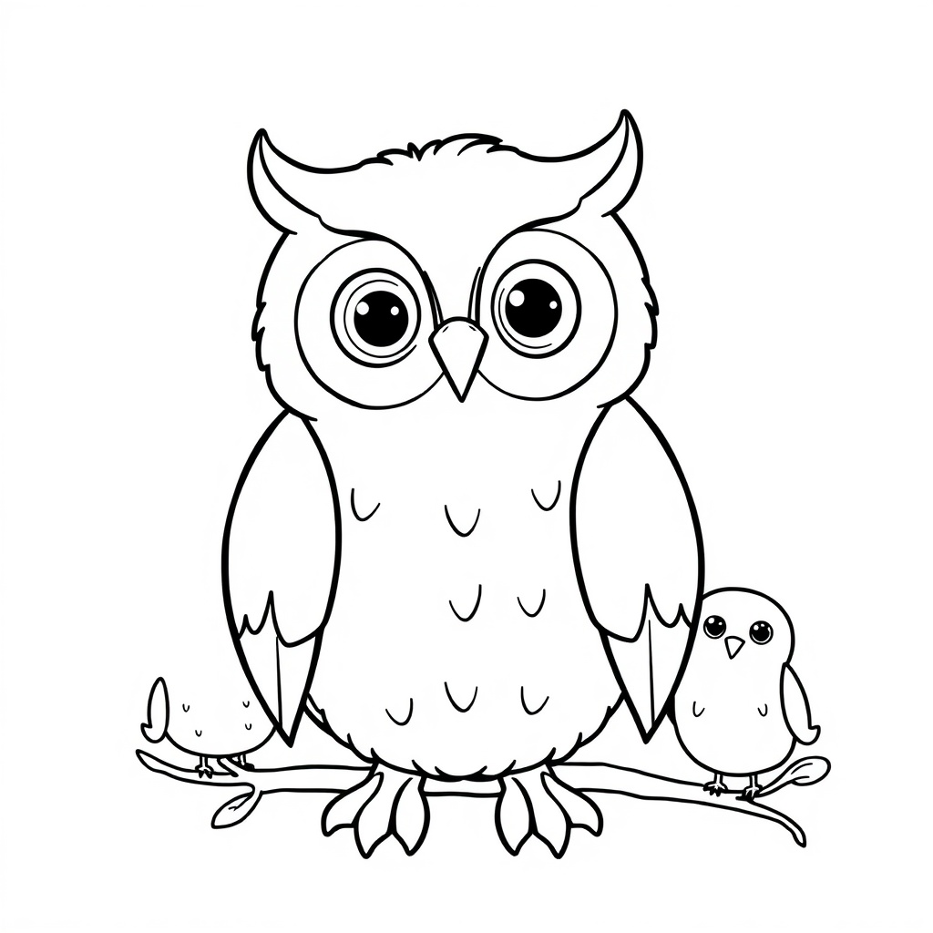 cute owl coloring page 7
