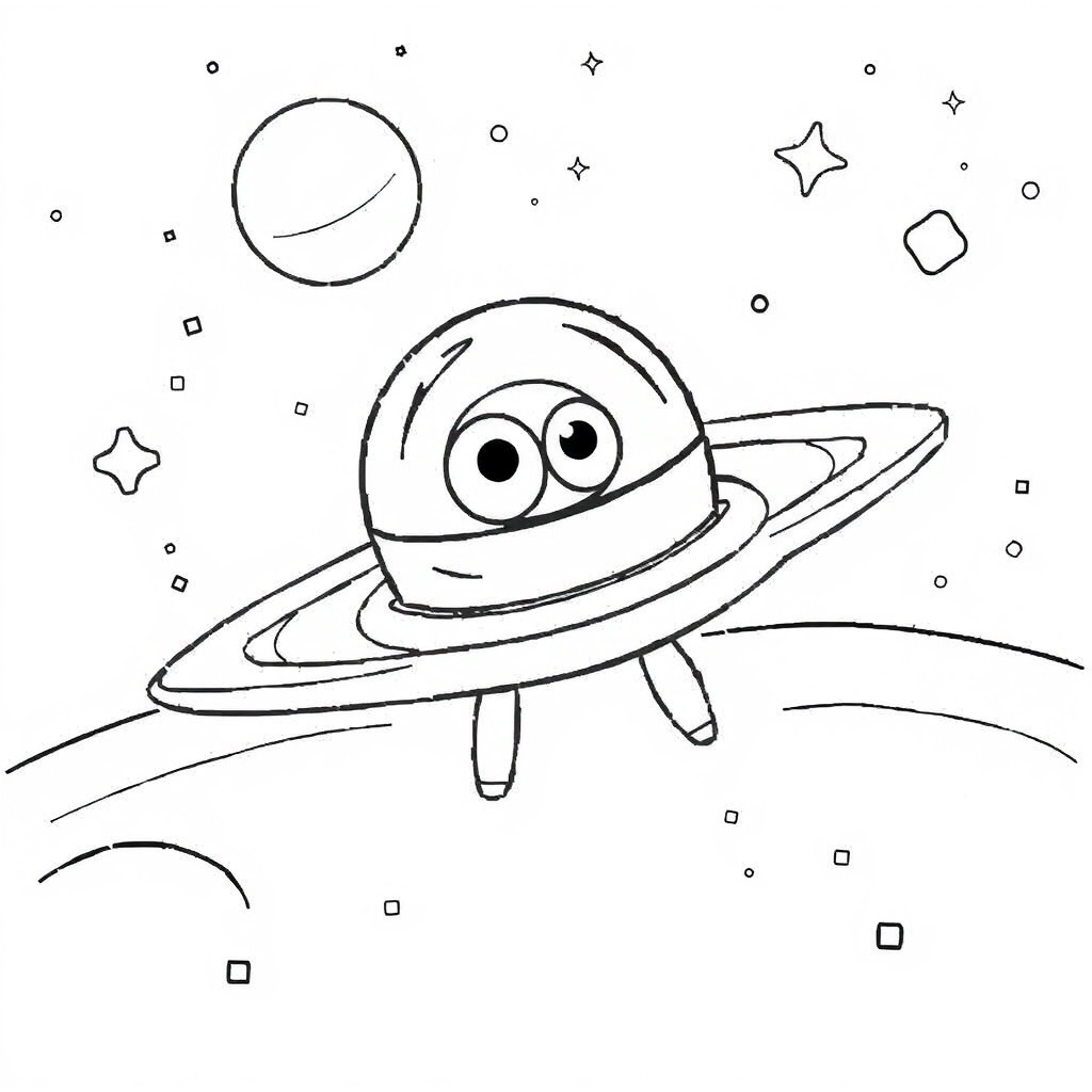 outer space coloring page 7