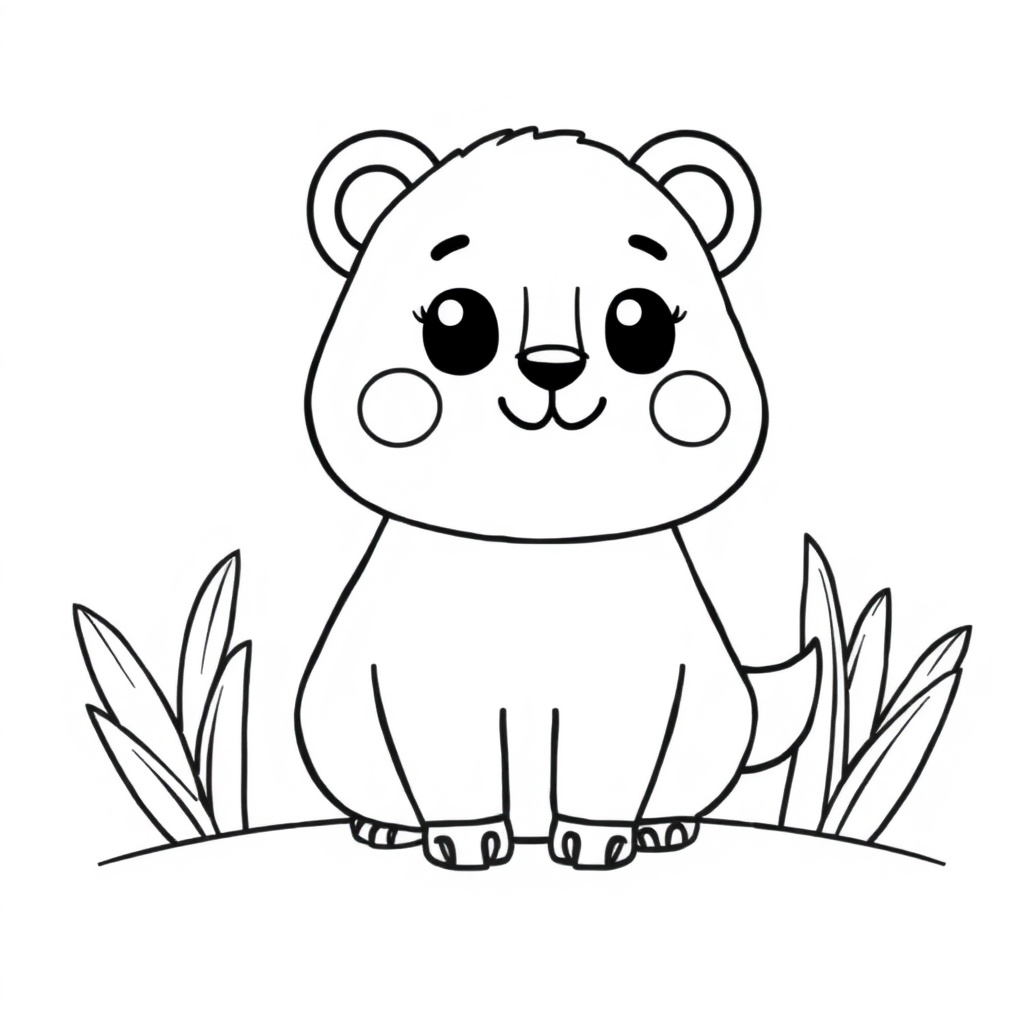 kawaii animal coloring page 8