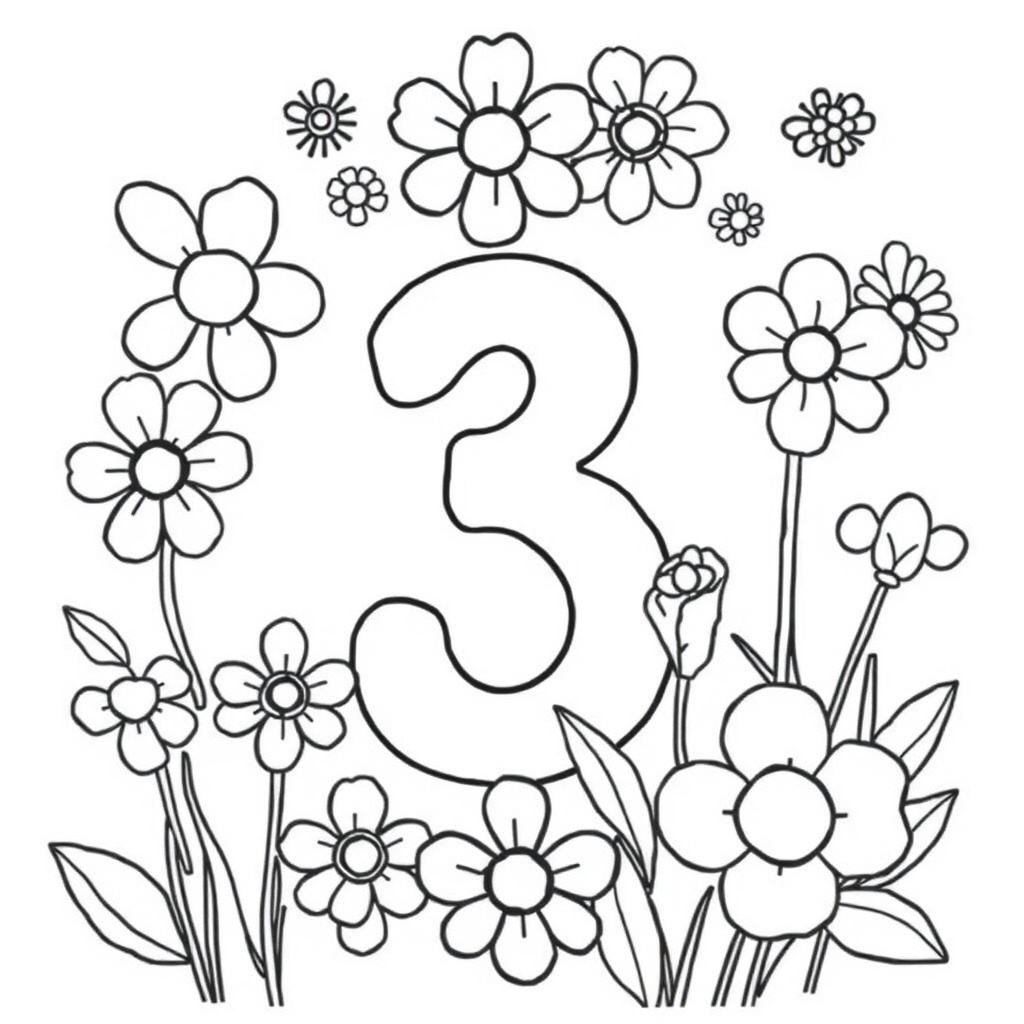 number coloring page 5