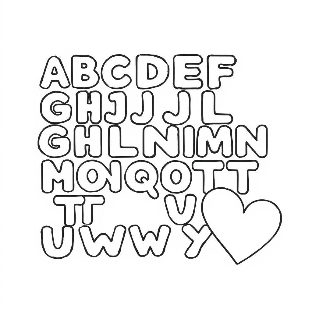 alphabet coloring page 6