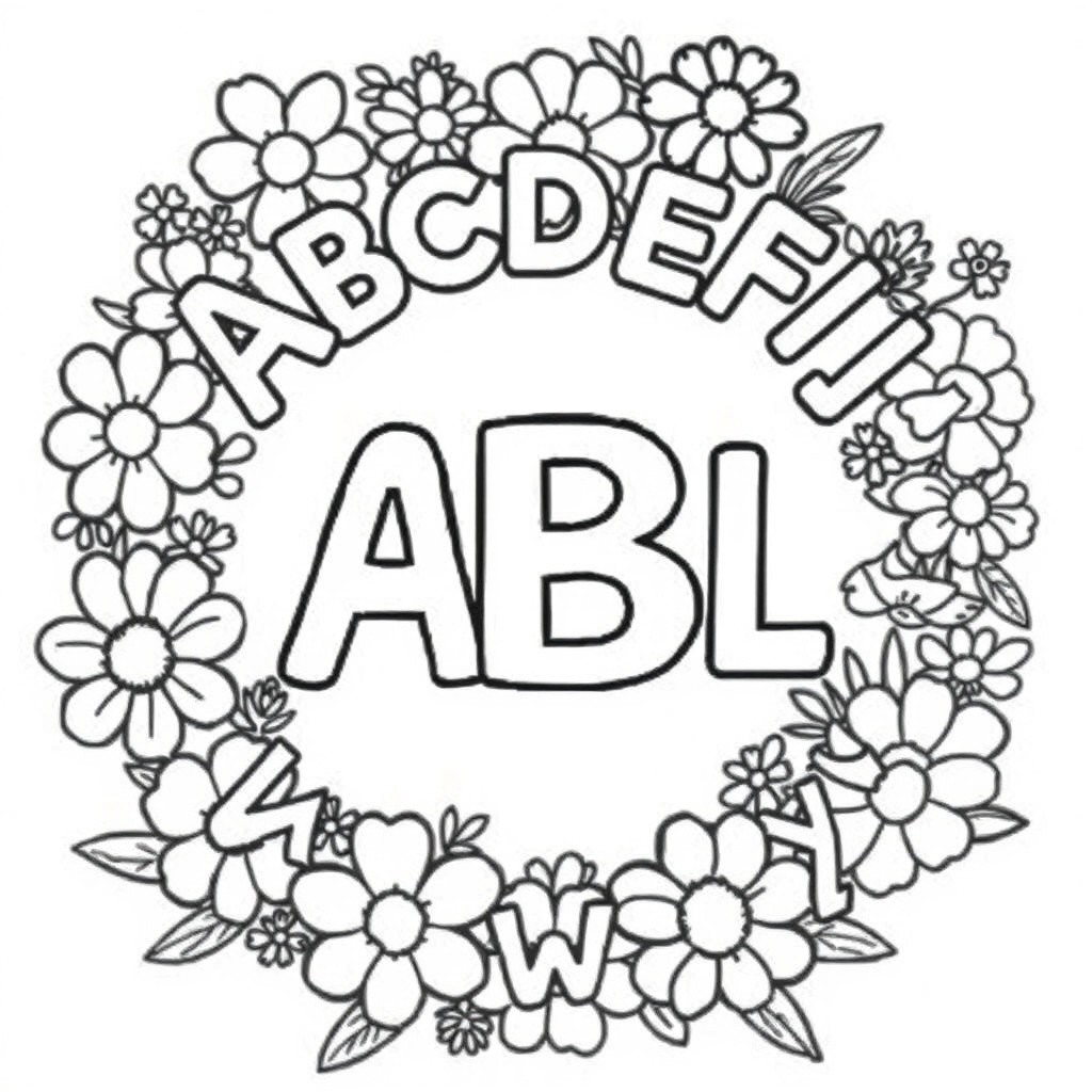 alphabet coloring page 5