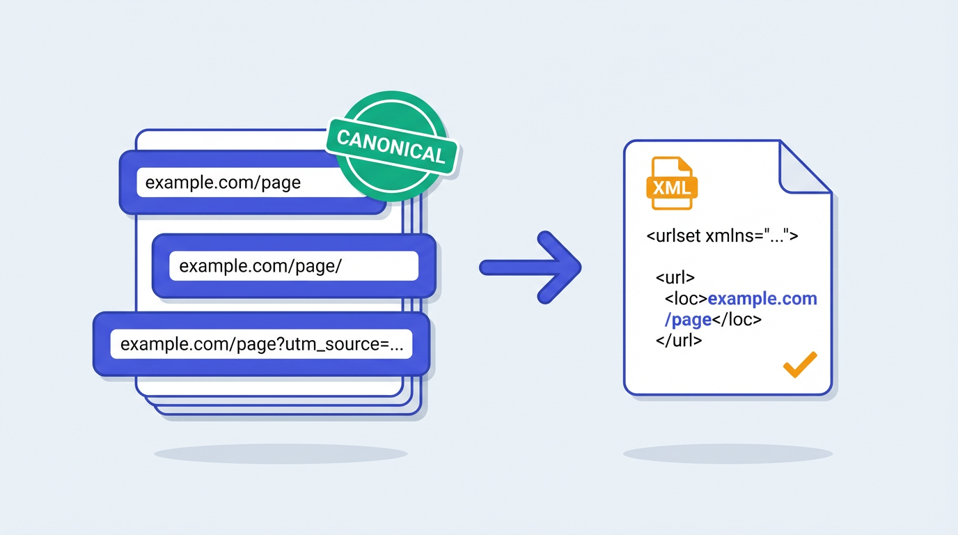 Canonical URL selection for clean XML sitemap