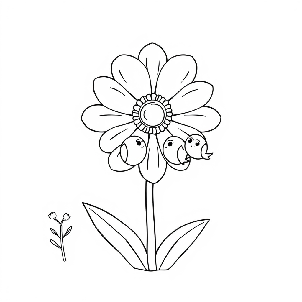 spring flower coloring page 7