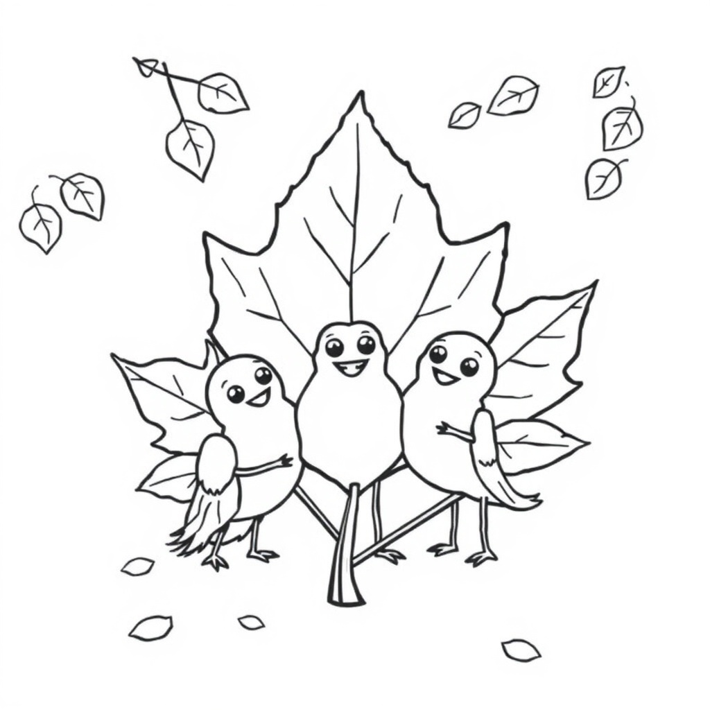 autumn leaves coloring page 7