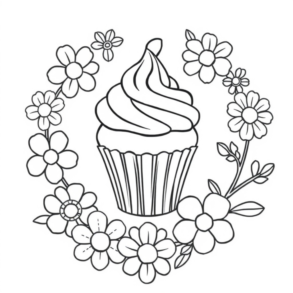 cupcake coloring page 5