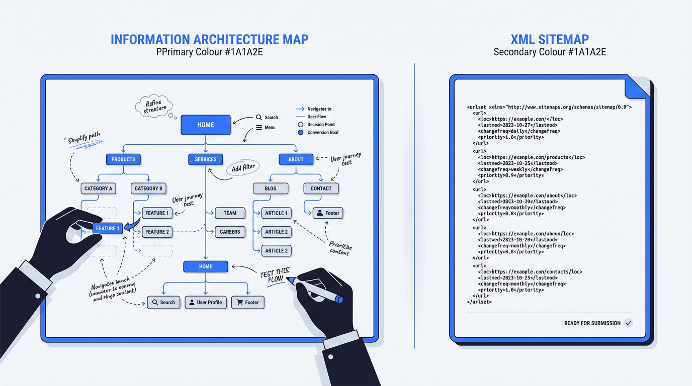 Information architecture map vs XML sitemap clarification