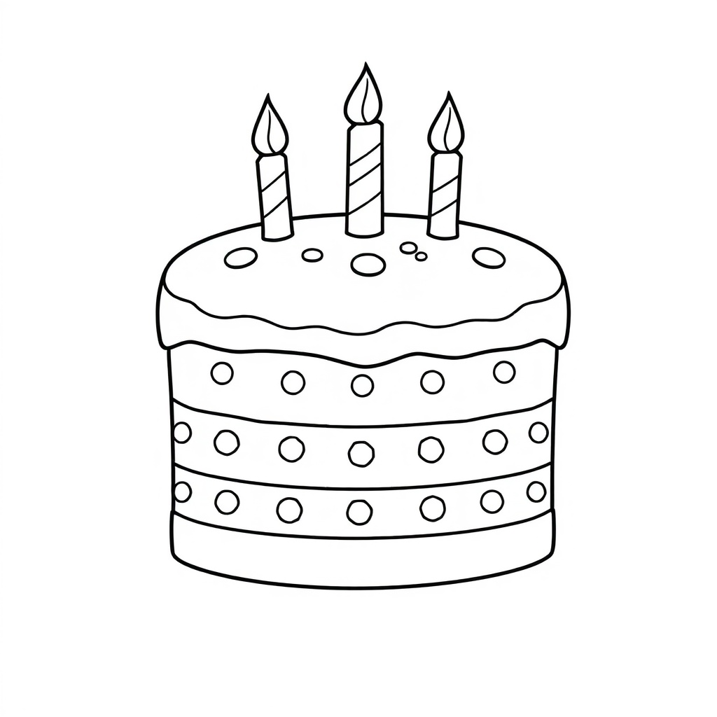 birthday cake coloring page 8