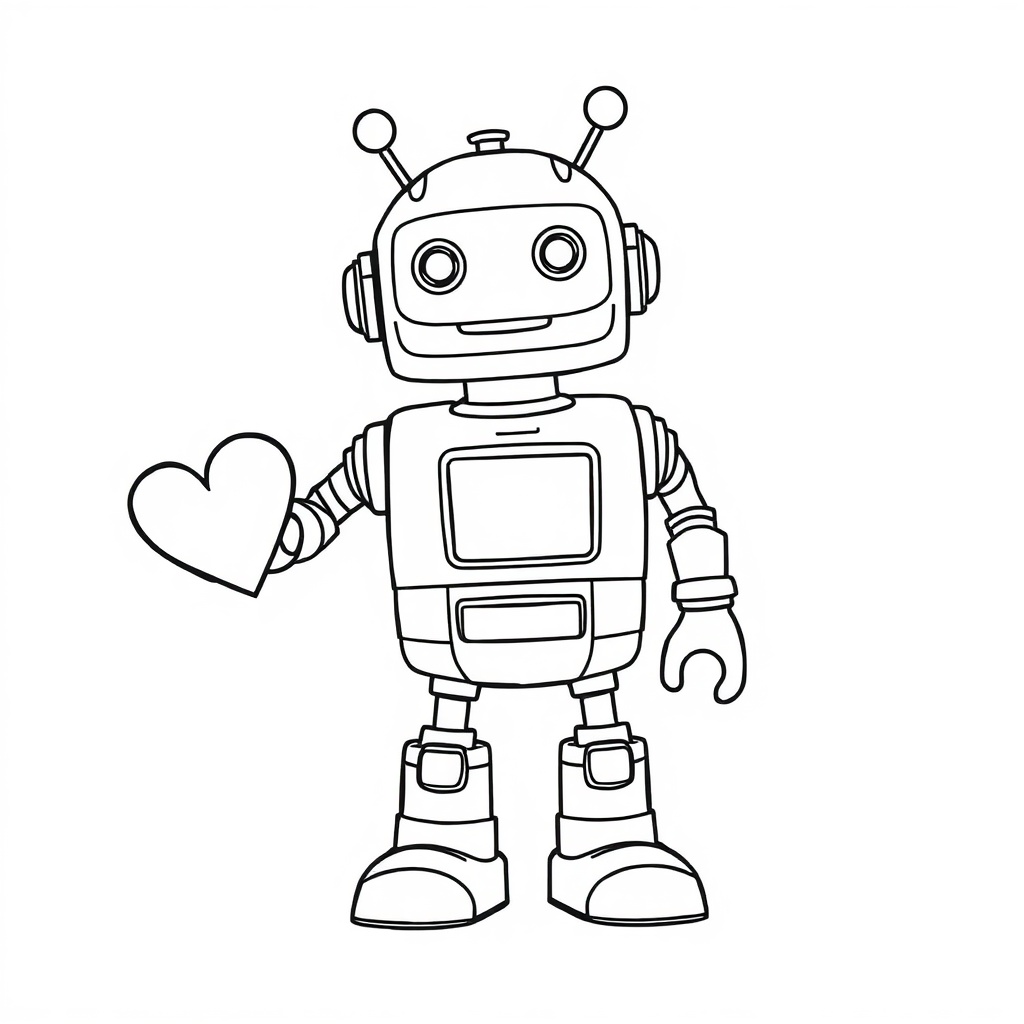 robot coloring page 6