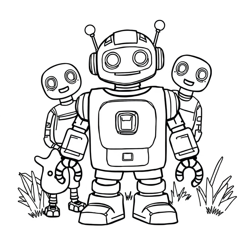 robot coloring page 7