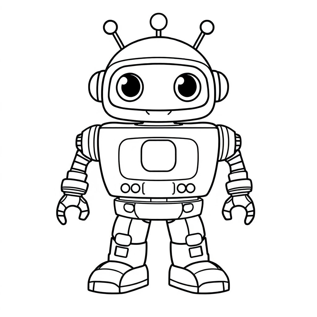 robot coloring page 8