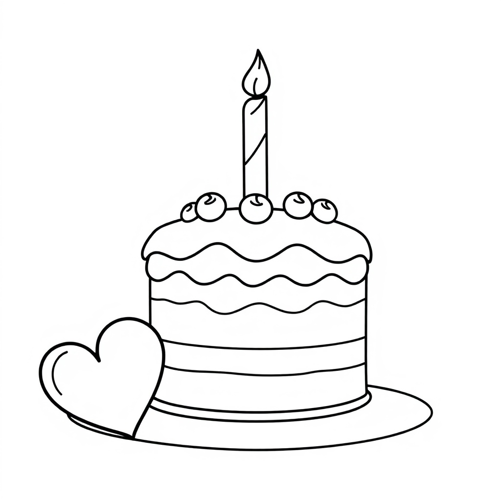birthday cake coloring page 6