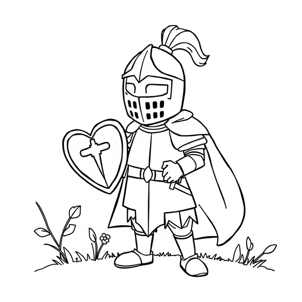 knight coloring page 6