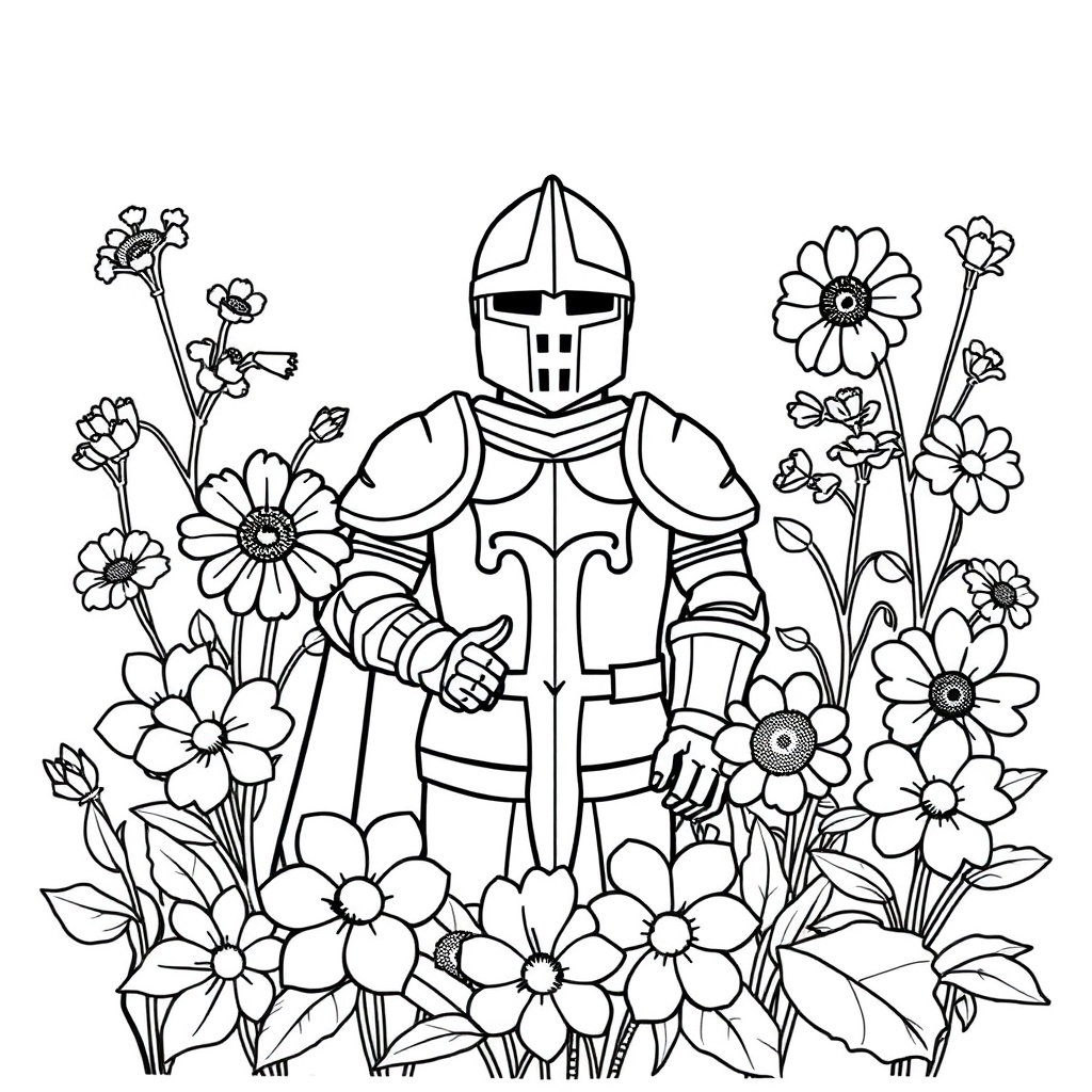 knight coloring page 5