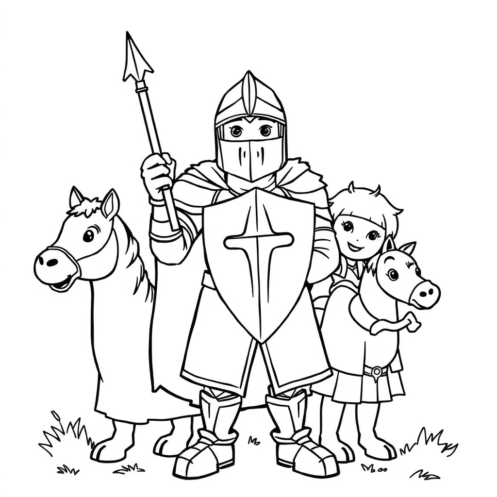 knight coloring page 7