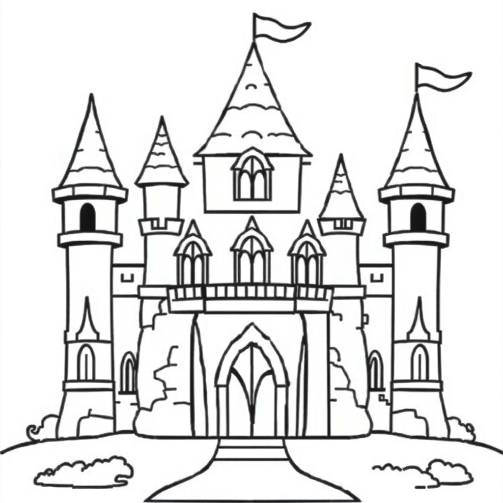 castle coloring page 8