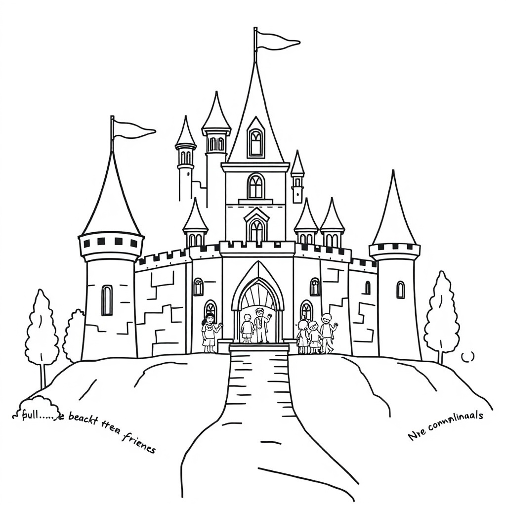castle coloring page 7