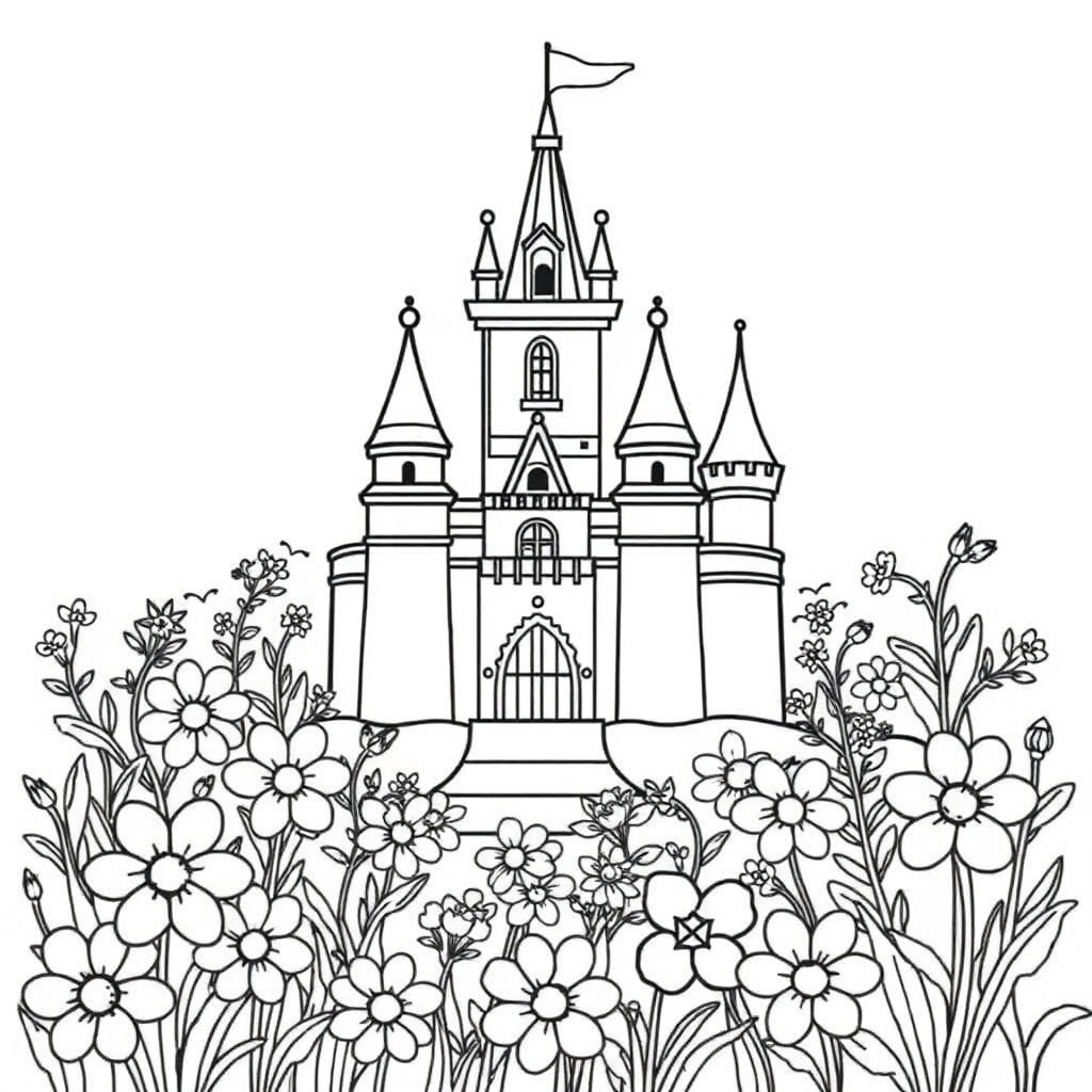 castle coloring page 5