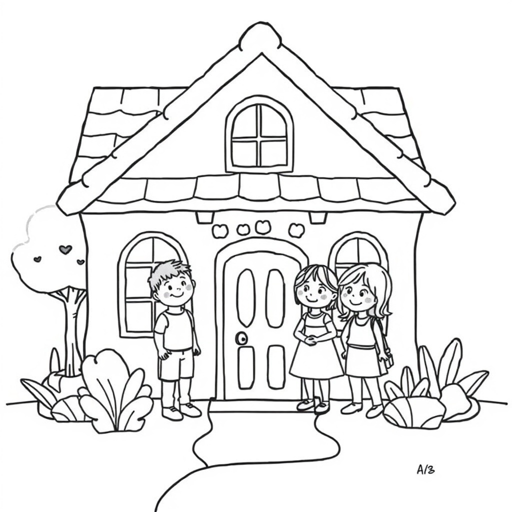 house coloring page 7