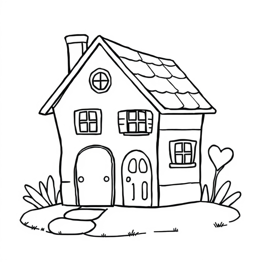 house coloring page 6