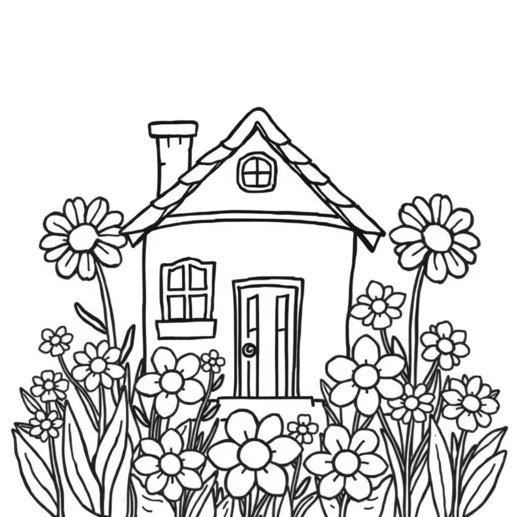 house coloring page 5