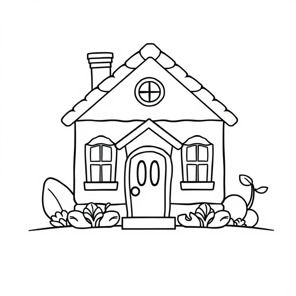 house coloring page 8